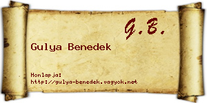 Gulya Benedek névjegykártya